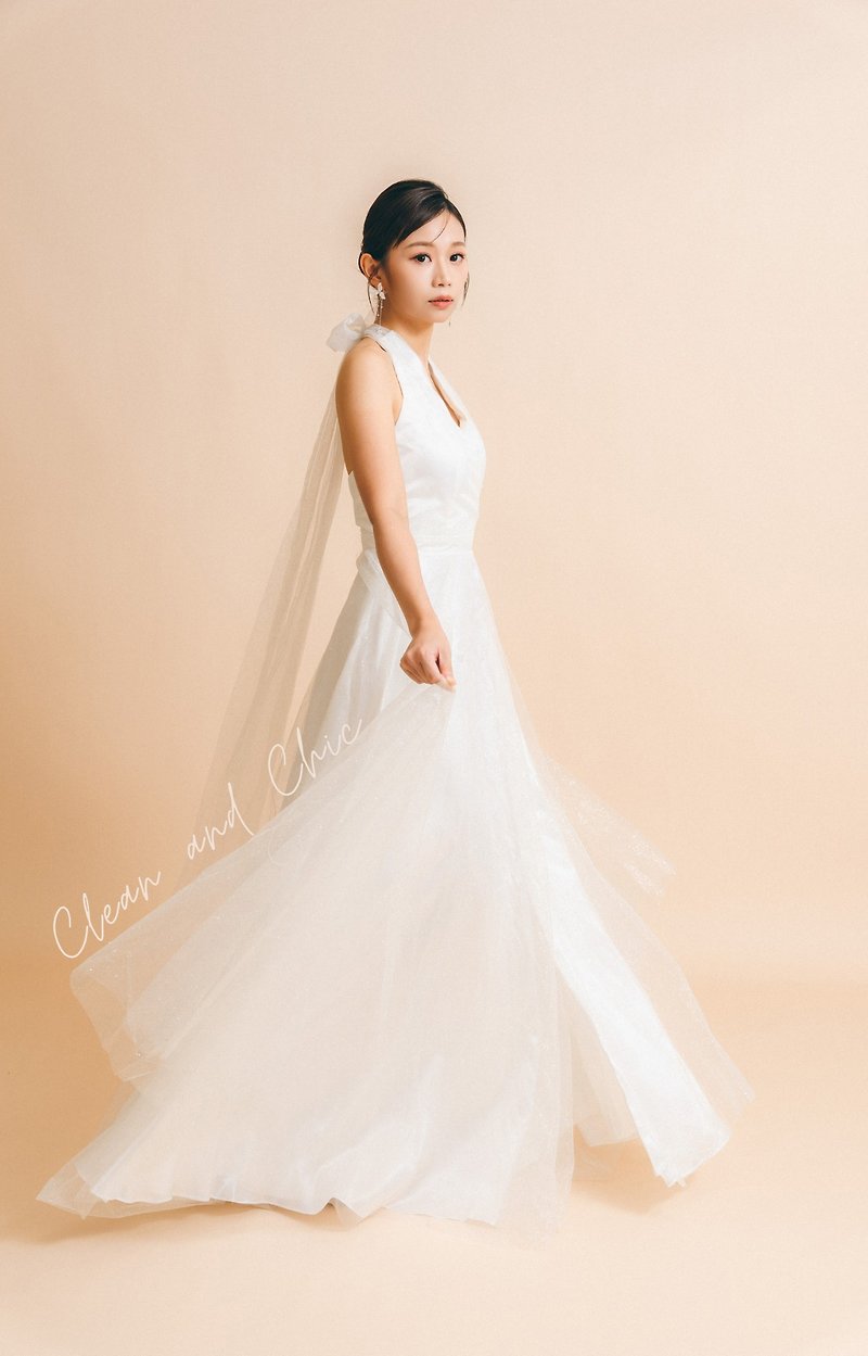 WhiteLits香港自家设计轻婚纱轻晚 - 晚装/礼服 - 丝．绢 白色