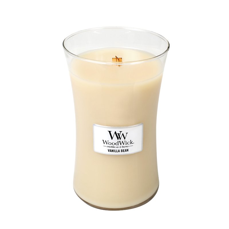 【VIVAWANG】WoodWick香氛大杯蜡  香草豆豆 - 蜡烛/烛台 - 蜡 