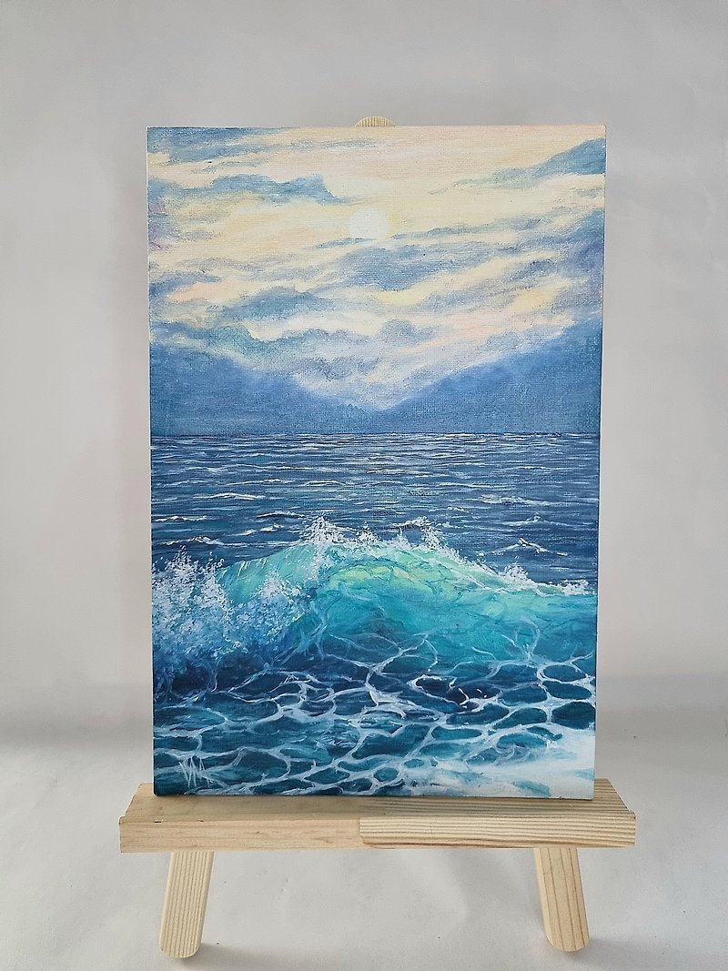 original oil painting Sunrise on the sea oil painting - 墙贴/壁贴 - 其他材质 