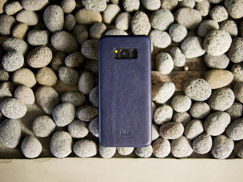 【定制化礼物】皮革手机壳 Galaxy S8 Plus 6.2寸 - 海军蓝 - 手机壳/手机套 - 真皮 蓝色
