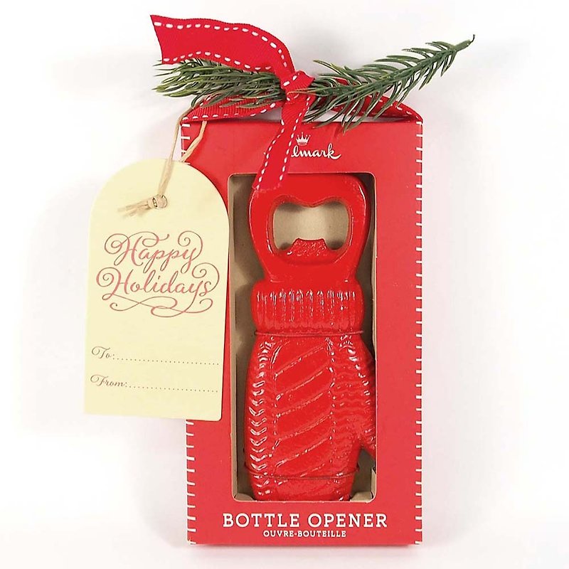 暖暖手套开瓶器【Hallmark礼品 圣诞节系列】 - 开瓶器/开罐器 - 陶 红色