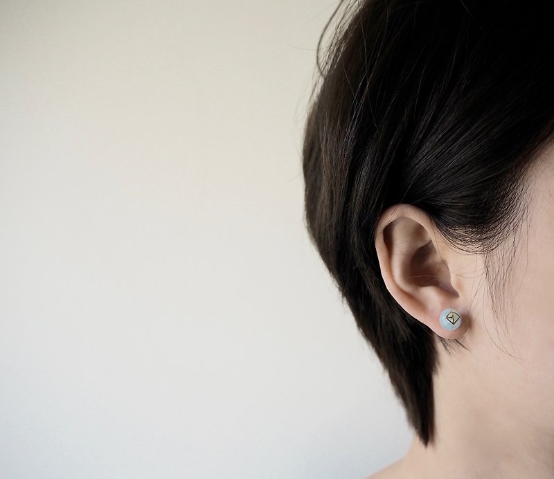 GD CLASSIC-海水蓝宝耳环。石语意-希望 - 耳环/耳夹 - 宝石 