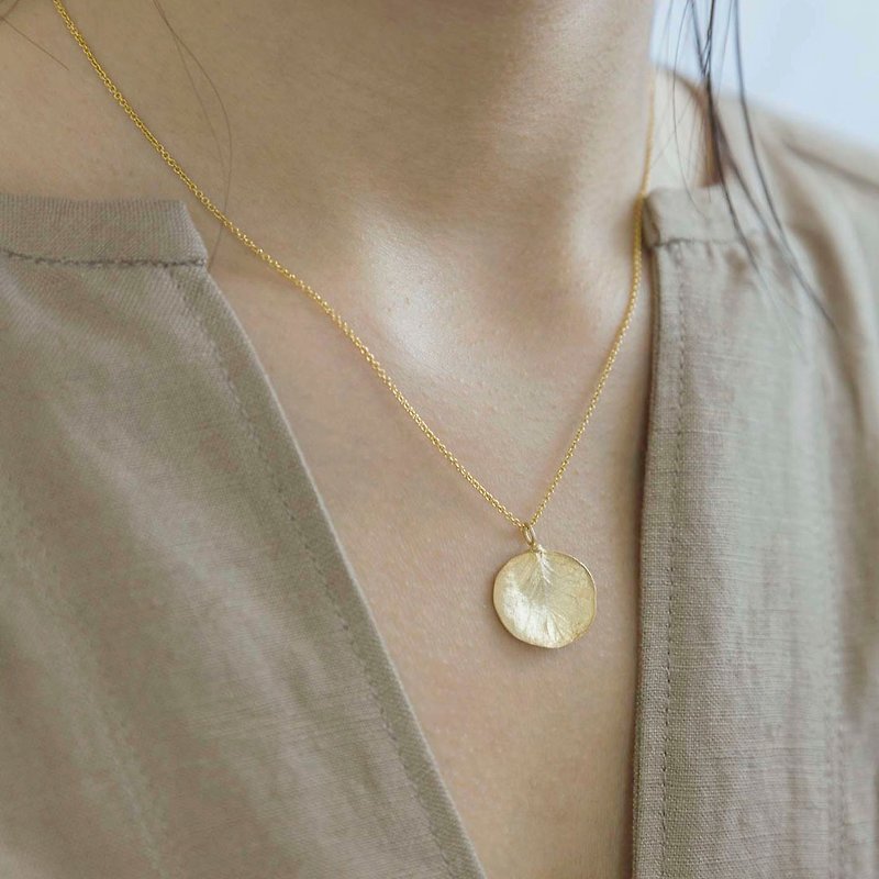 Eucalyptus necklace - 项链 - 纯银 金色