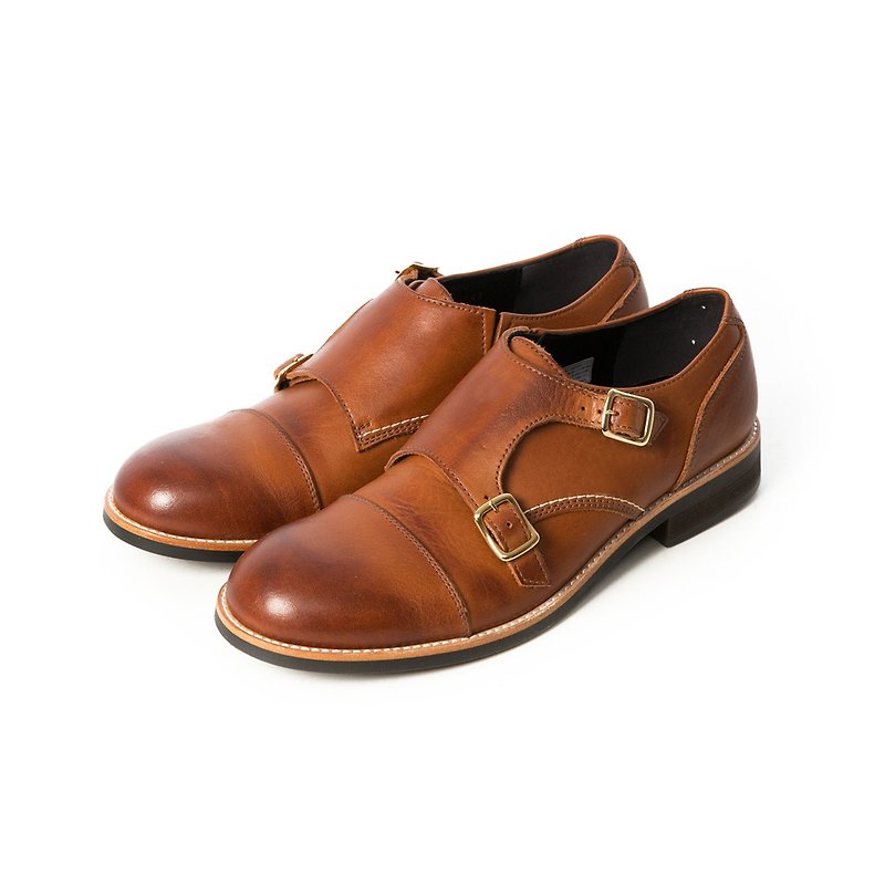 ARGIS 日本横式孟克皮鞋 #51112咖啡 -日本手工制 - 男款皮鞋 - 真皮 咖啡色