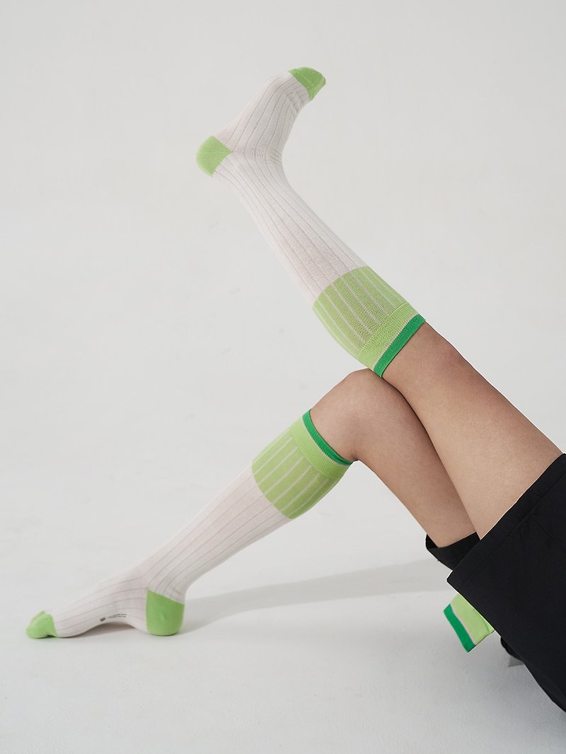 Tinylure - Te菜市場系列襪【條紋蔥蔥襪】 - 袜子 - 棉．麻 