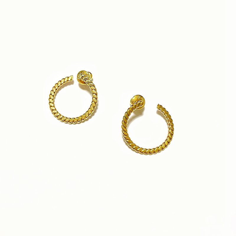 •DANIEL• 欧美老件 MONET金色线圈耳环 - 耳环/耳夹 - 其他金属 金色