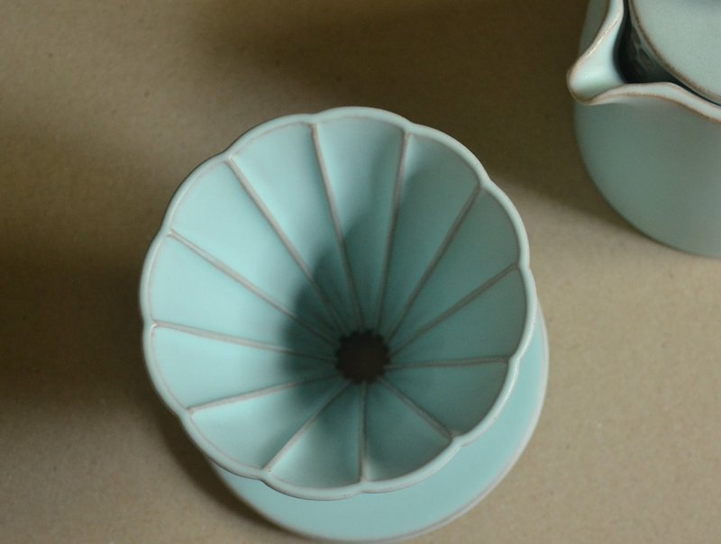 海洋蓝菊型长肋滤杯01款(无把)  中秋礼品 - 咖啡壶/周边 - 陶 蓝色