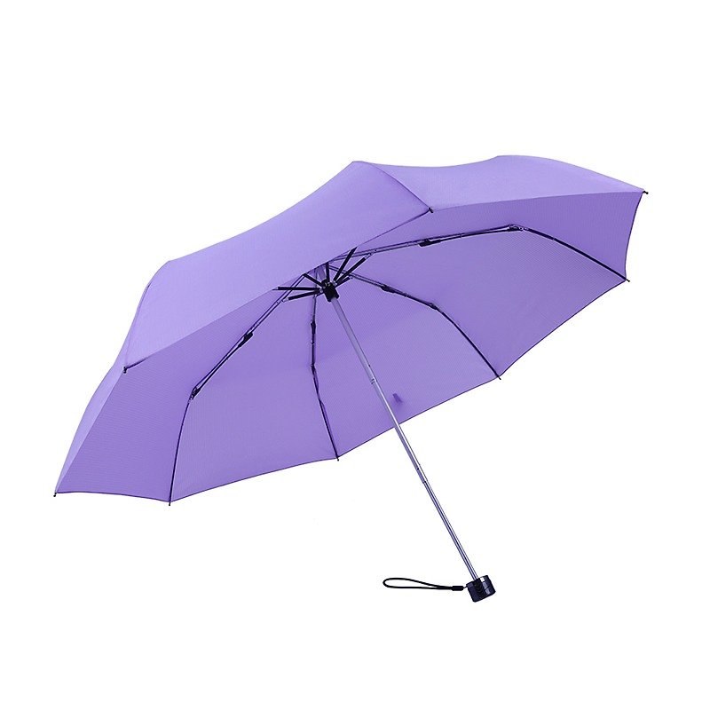 【德国kobold】抗UV防泼水遮阳三折伞-Lotus素格纹-紫 - 雨伞/雨衣 - 其他材质 紫色