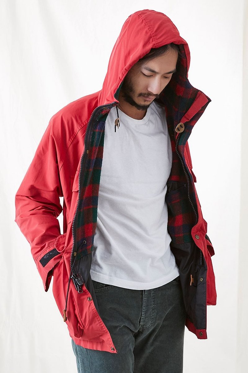 Vintage Woolrich 登山大衣 古着外套 - 男装外套 - 聚酯纤维 红色