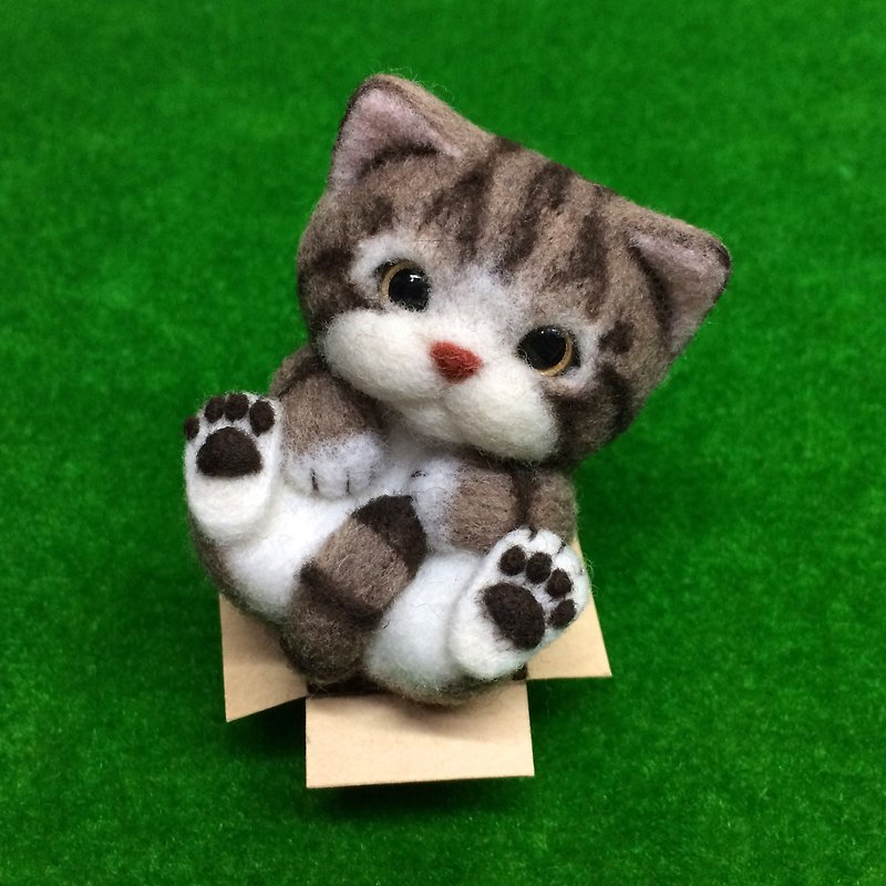 纸箱控 / 麻啡虎纹猫 - 摆饰 - 羊毛 咖啡色
