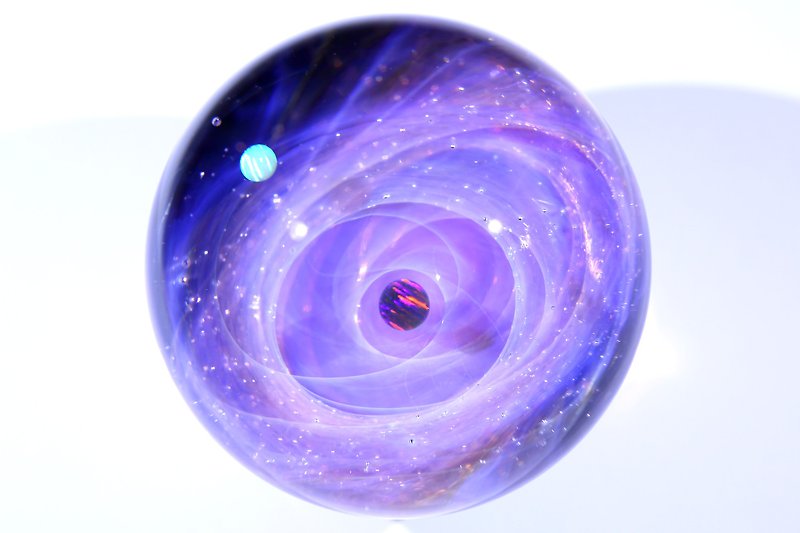 51mm 宇宙ガラスマーブル - オブジェ  no.M073 - 摆饰 - 玻璃 紫色