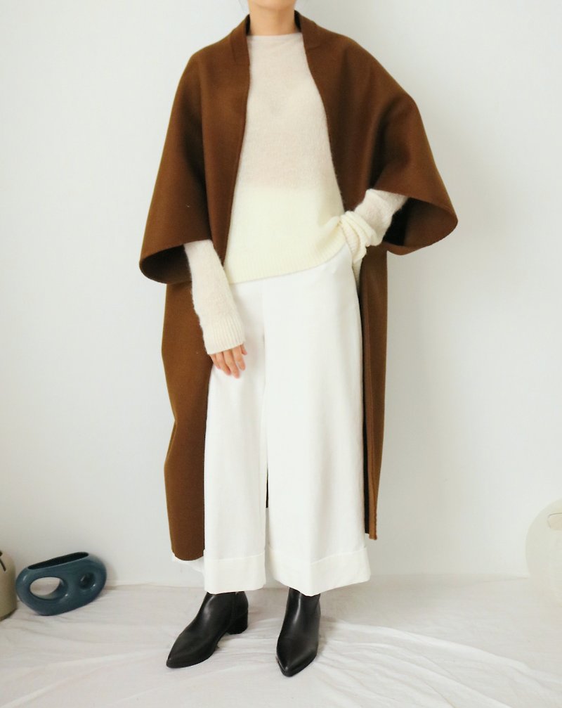 Privé Poncho 手工缝制双面喀什米尔羊毛披风 - 女装休闲/机能外套 - 羊毛 