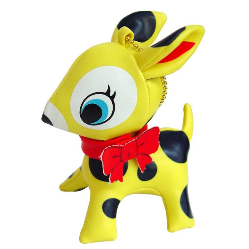 Puchi Babie Key Chain Multiple Dots YE Deer Cute Doll Gift Present Japan - 玩偶/公仔 - 其他材质 黄色