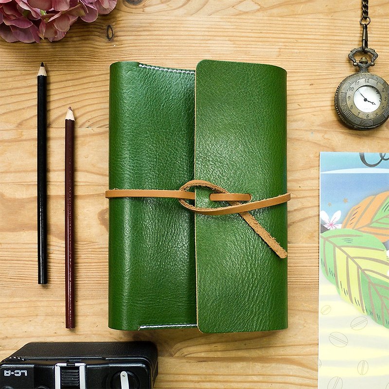 32K。Adventure探险。纯手工真皮书衣平装本-古朴绿 - 笔记本/手帐 - 真皮 绿色