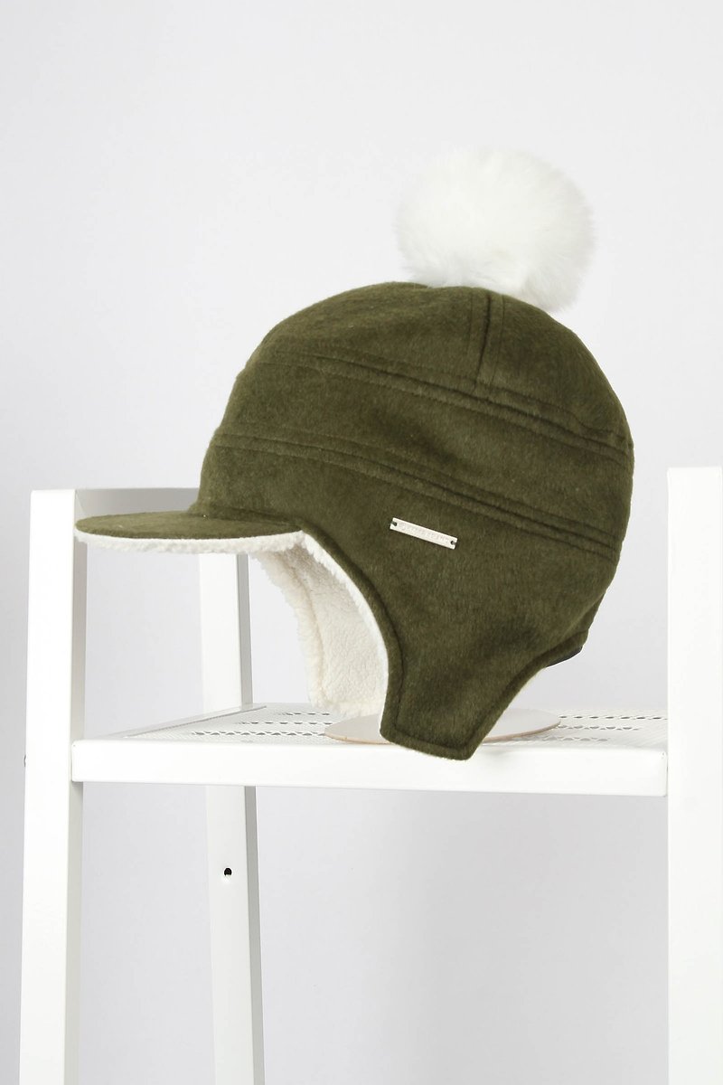 绒毛圣诞双色反光飞行毛帽 - 帽子 - 聚酯纤维 绿色