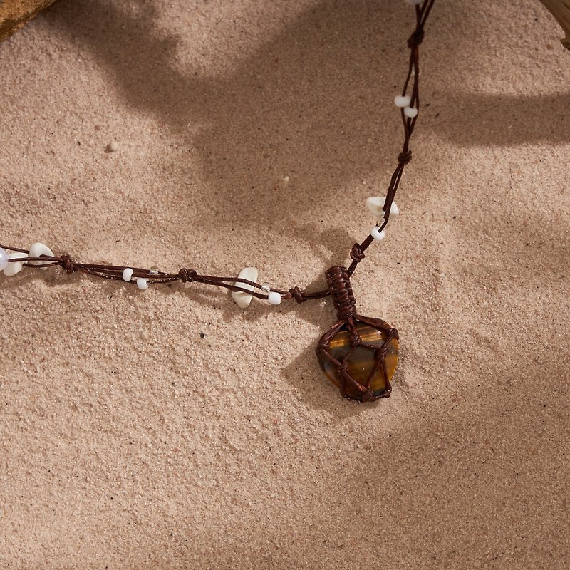 Heart Gemstone Pendent Necklaces for Women and Teen Girls (tiger-eye) - 项链 - 其他材质 