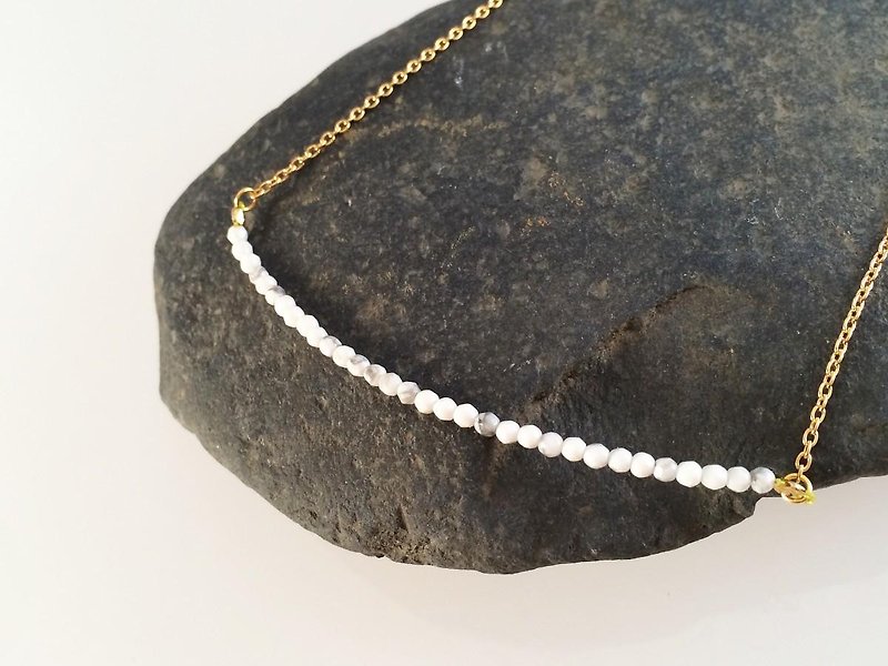天然ハウライト K14GF Necklace - 项链 - 宝石 白色