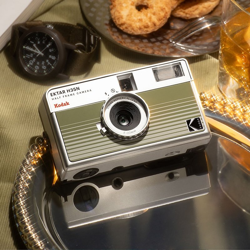 【Kodak 柯达】复古底片相机 半格机 H35N 条纹绿色+随机底片 - 相机 - 塑料 绿色