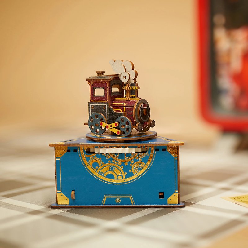 Jigzle 3D木拼图 - 音乐盒: 经典小火车 - 拼图 - 木头 多色