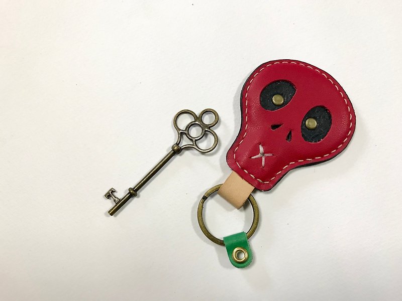 POPO│鬼月│骷髅 钥匙圈│真皮革 - 钥匙链/钥匙包 - 真皮 红色