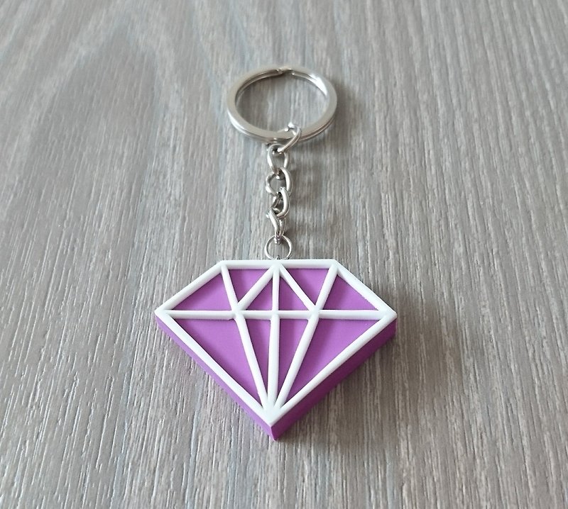 钻石钥匙圈 - 钥匙链/钥匙包 - 橡胶 紫色
