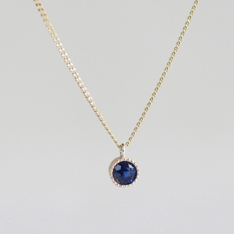 K18 Sapphire birthstone pendant  P033K18SP - 项链 - 宝石 蓝色