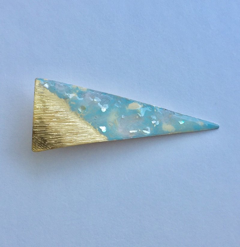 treasure by sea hairclip 　blue　海の宝物三角ヘアクリップ - 发饰 - 其他金属 蓝色