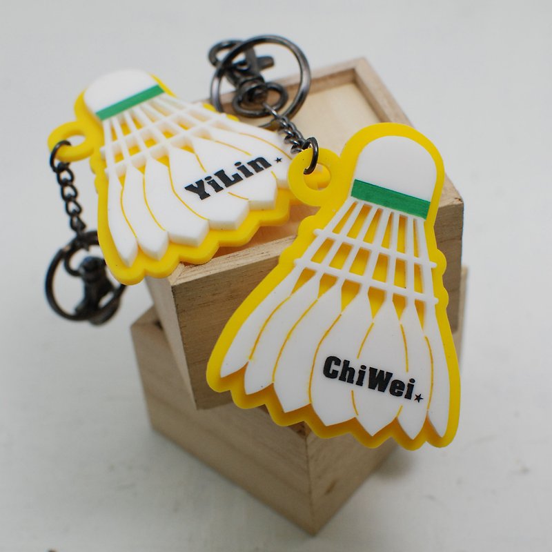 羽毛球钥匙圈订制 刻名字 校名 背号 纪念日 毕业礼物 - 钥匙链/钥匙包 - 压克力 黄色