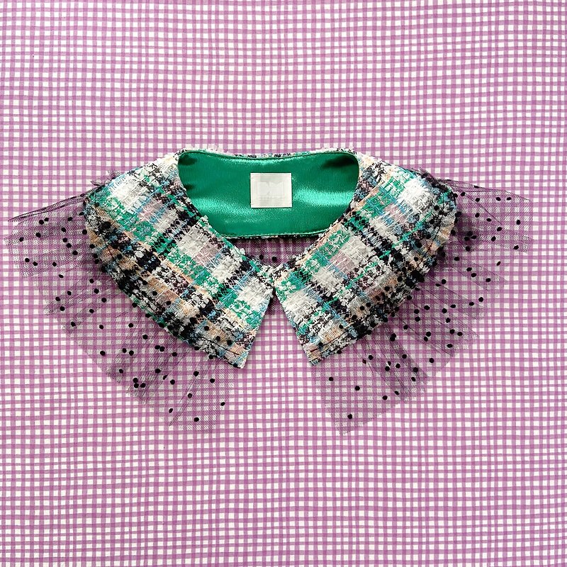 カラフルなフランス製ファンシーツイードのつけ襟 - 其他 - 棉．麻 绿色