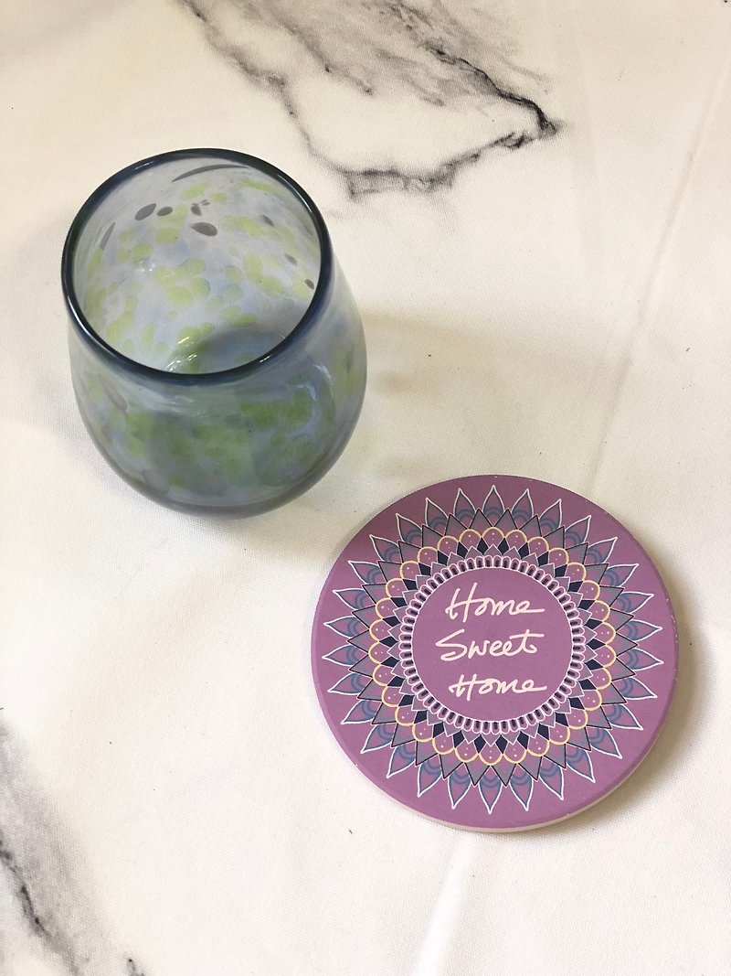 自家 手绘 陶瓷 吸水杯垫 曼陀罗 汉娜 禅绕 彩绘 - 杯垫 - 瓷 紫色