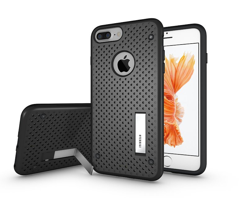 OVERDIGI iPhone7Plus 5.5" 二合一立式全包覆双料防摔保护壳 黑色 - 其他 - 塑料 黑色
