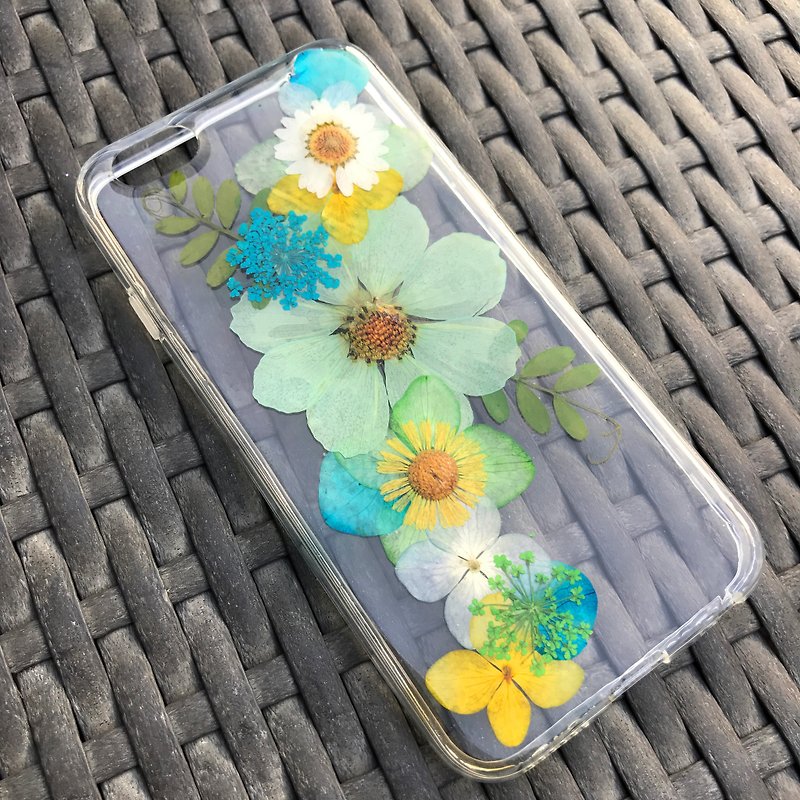 iPhone 7 手机壳 Handmade Dry Pressed Flowers Case 押花 干燥花 压花 005 - 手机壳/手机套 - 植物．花 蓝色