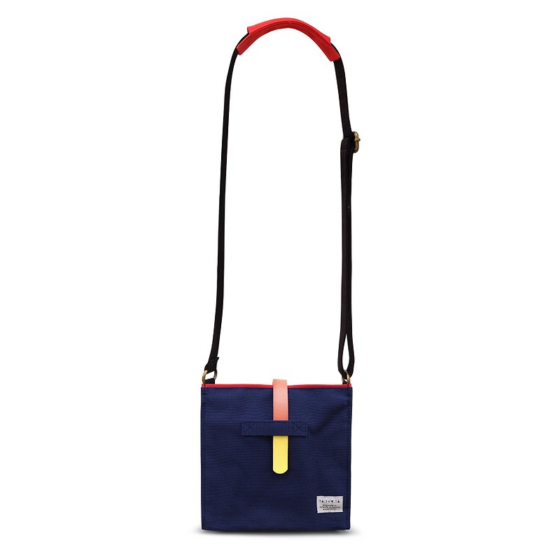 Jam Sea sling bag - 侧背包/斜挎包 - 棉．麻 蓝色