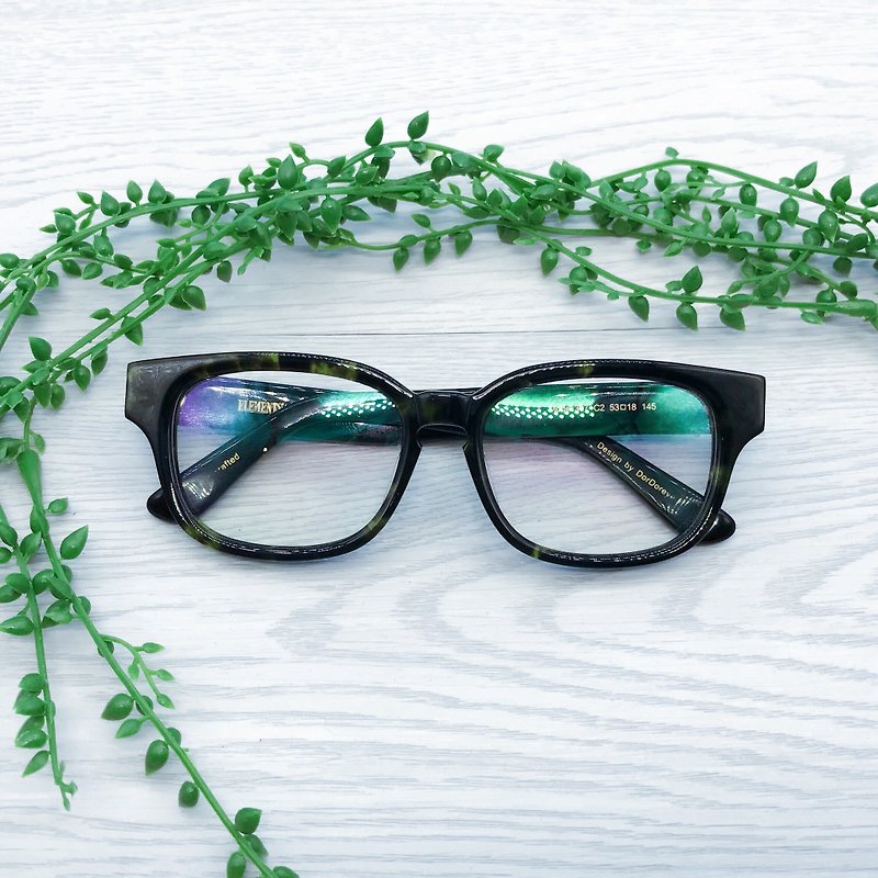绝版 ELEMENTS eyewear 绿玳瑁色Boston 款眼镜  日本手造眼镜框 - 眼镜/眼镜框 - 其他材质 绿色