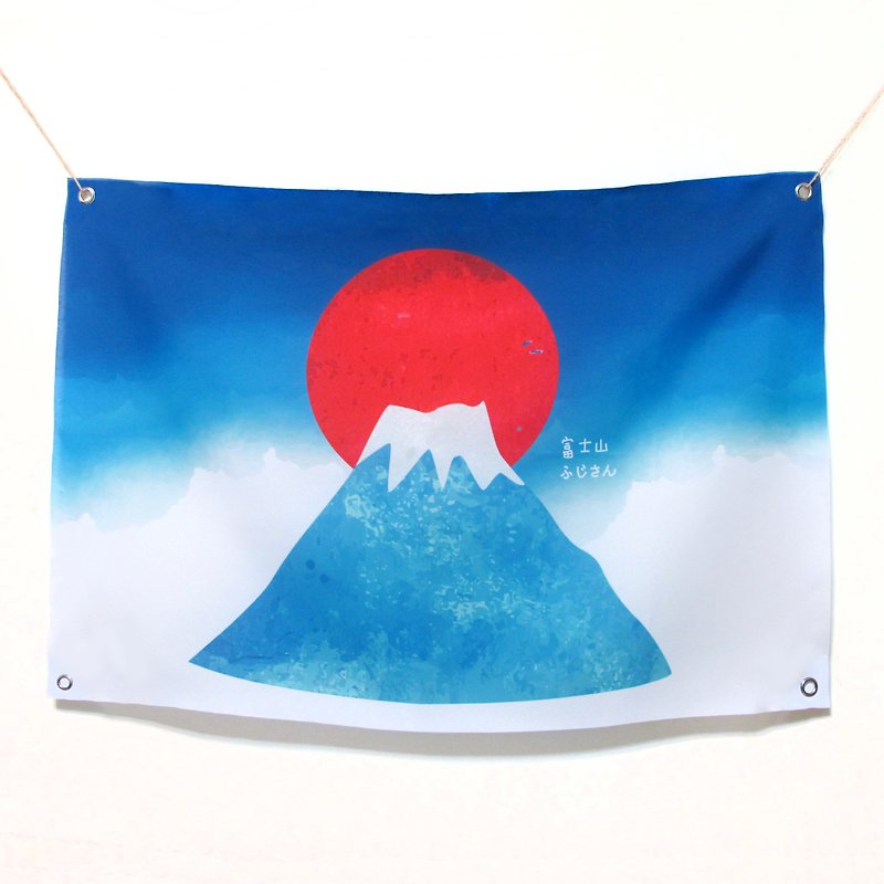 富士山 挂布 背景布 - 海报/装饰画/版画 - 其他材质 蓝色