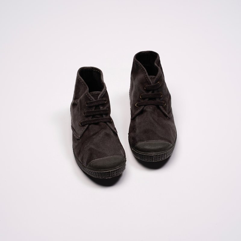 西班牙帆布鞋 CIENTA U60777 01 黑色 黑底 洗旧布料 童鞋 Chukka - 童装鞋 - 棉．麻 黑色