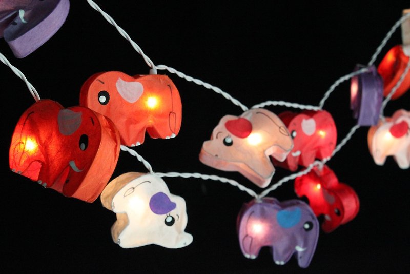 20 Elephants paper lantern String Lights for Home Decoration,Party - 灯具/灯饰 - 纸 
