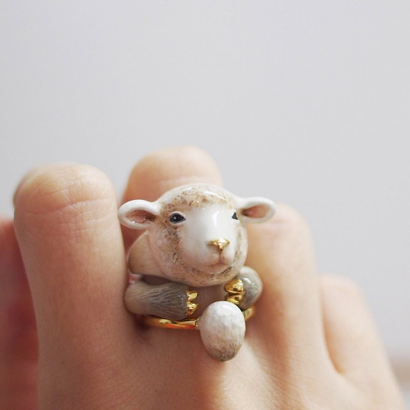 3-Piece Sheep Rings #MaryLou - 戒指 - 其他金属 白色