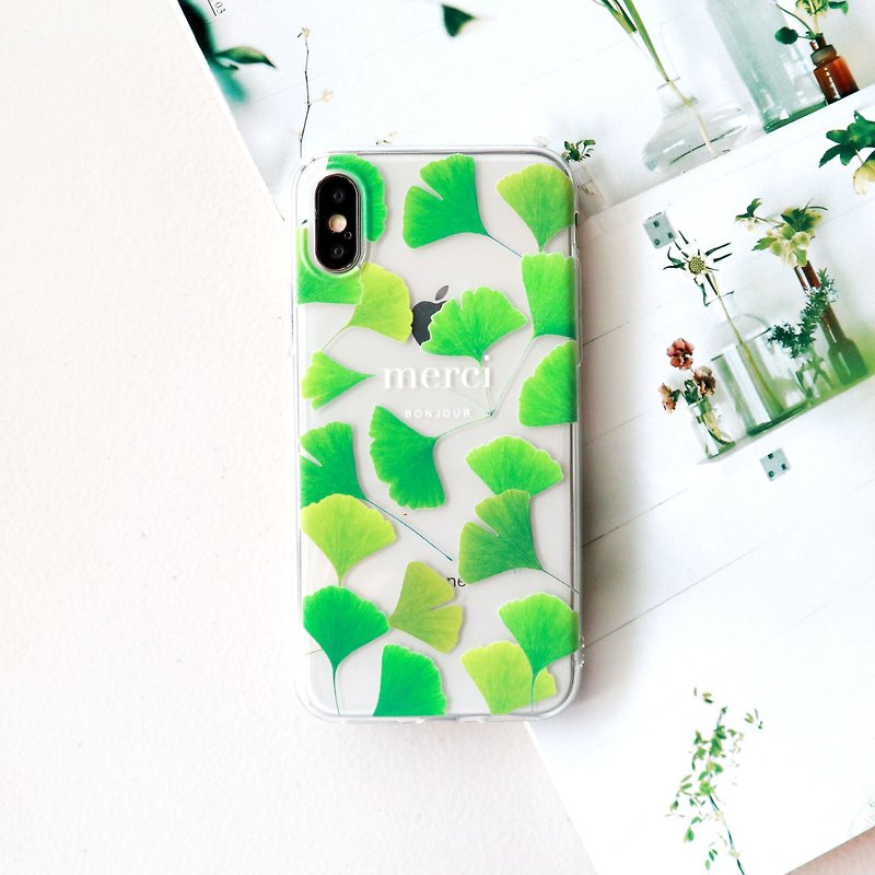 银杏秋叶透明手机壳 - 手机壳/手机套 - 硅胶 绿色