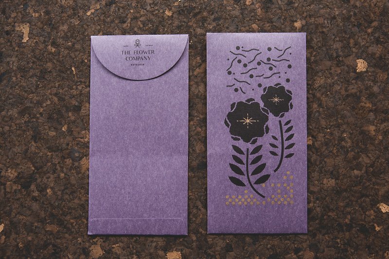 The Flower Hon Bao-大红大紫红包袋-紫 新年红包、婚礼礼金红包 一包五入 - 红包/春联 - 纸 紫色