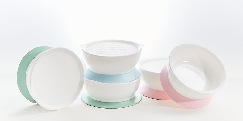 eLIpseKids幼儿Easy学习吸盘碗 - 儿童餐具/餐盘 - 塑料 白色