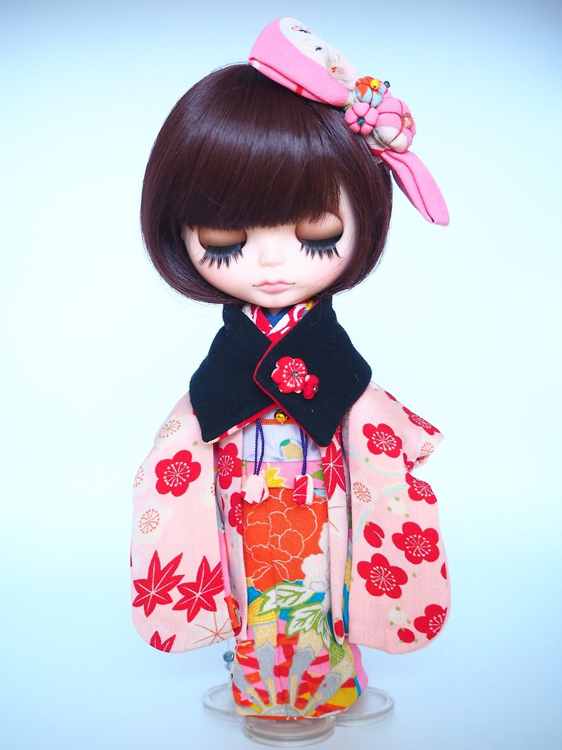Cute and beautiful kimono for dolls - 玩偶/公仔 - 丝．绢 粉红色