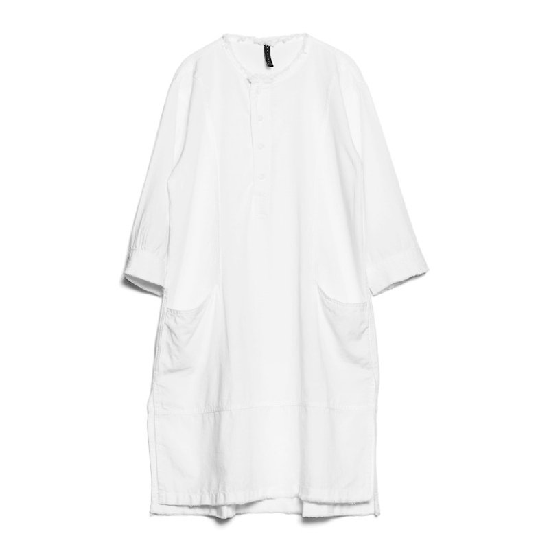 Linen Shirt-WHITE - 男装衬衫 - 棉．麻 白色
