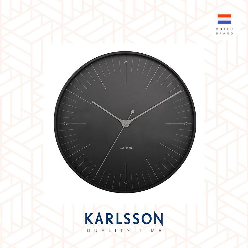 荷兰Karlsson wall clock 40cm Index black 黑色Index设计师挂钟 - 时钟/闹钟 - 其他金属 黑色