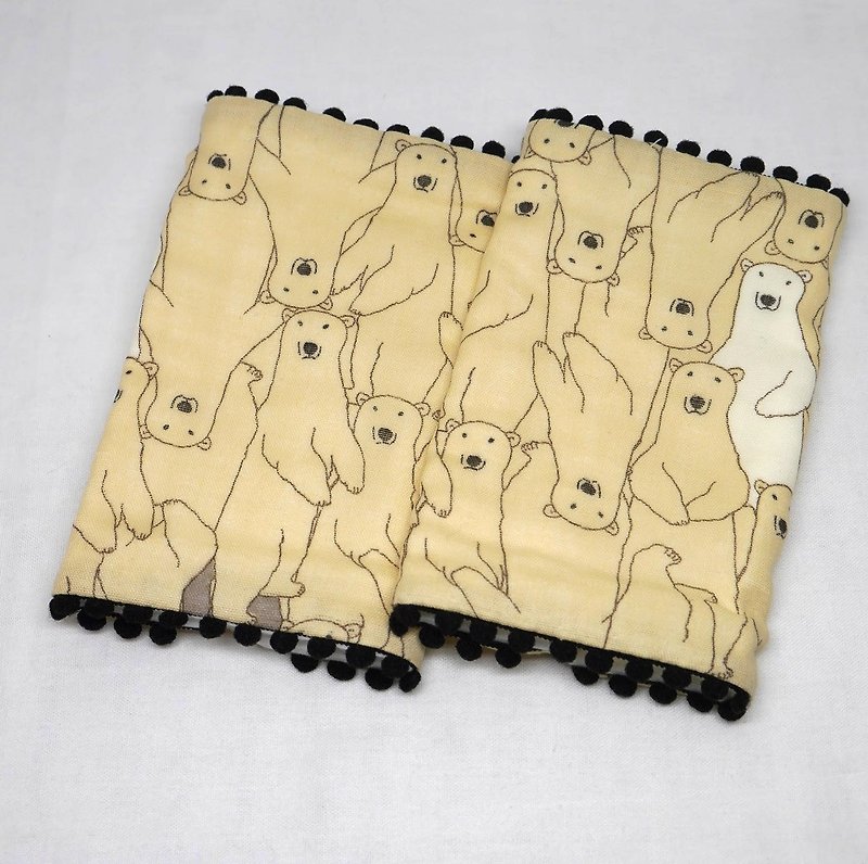 Japanese Handmade 8-layer-gauze droop sucking pads - 围嘴/口水巾 - 棉．麻 卡其色