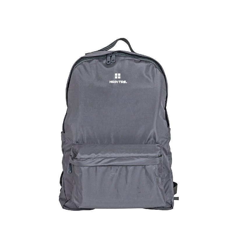 【HAPI+TAS】日本原厂授权 新型折叠手提后背包-莫兰迪灰 - 后背包/双肩包 - 聚酯纤维 灰色