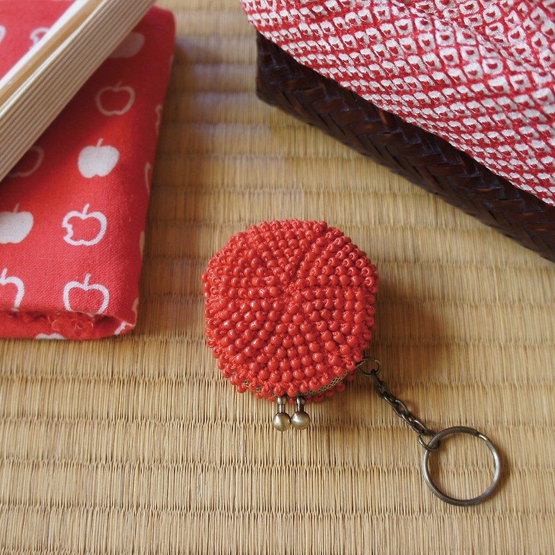 Ba-ba handmade Beads crochet mini-coinpurse  No.844 - 零钱包 - 其他材质 红色