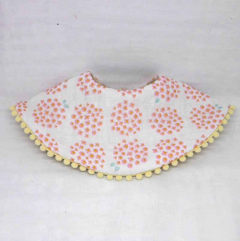 Japanese Handmade 8-layer-gauze 360 circle bib - 围嘴/口水巾 - 棉．麻 粉红色