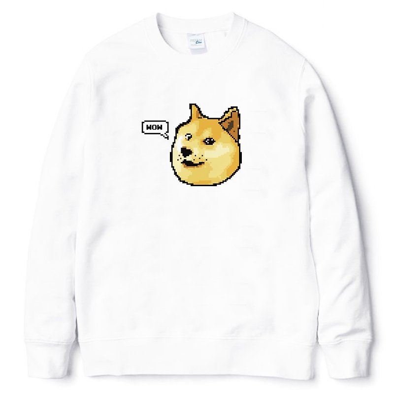 Shibe Doge WOW大学T 刷毛 中性版 白色  柴犬日文动物狗猫街头文青 - 男装上衣/T 恤 - 棉．麻 白色