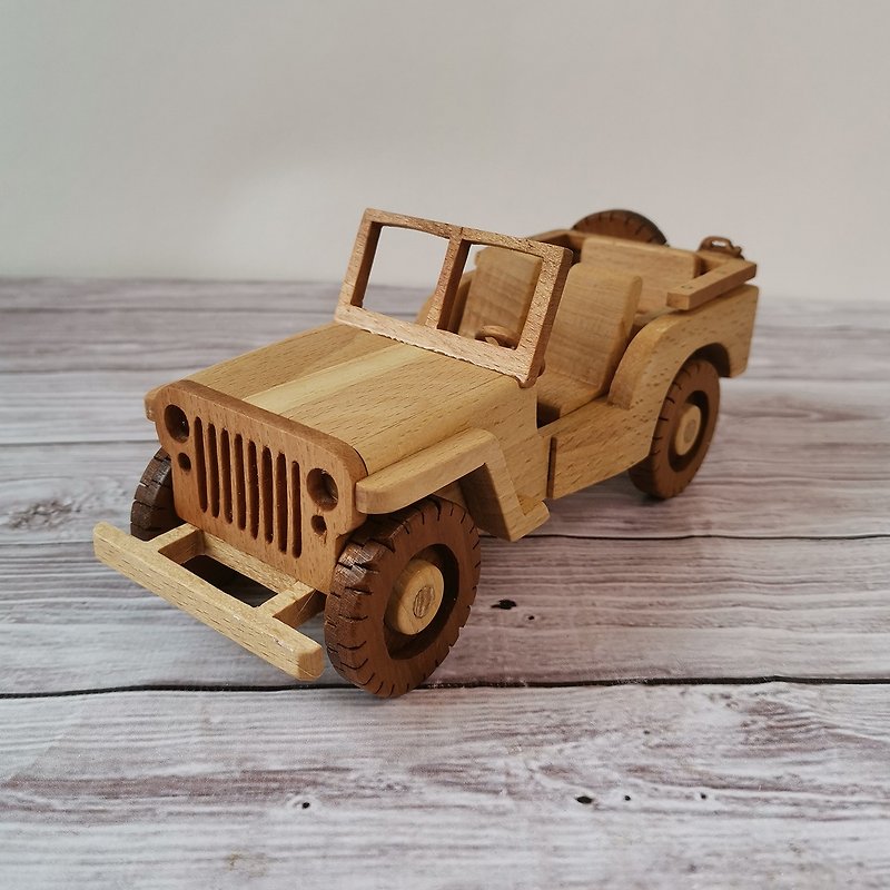 独特的礼物汽车爱好者，木制玩具车，给汽车爱好者的礼物，吉普威利斯 - 摆饰 - 木头 